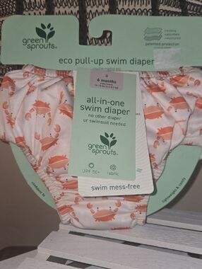 Green Sprouts Coral Crab Eco Pull-Up Swim Diaper - 6 Months